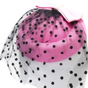 Pretty Classic 3 PC Pink Polka Dot Pillbox Fascinator